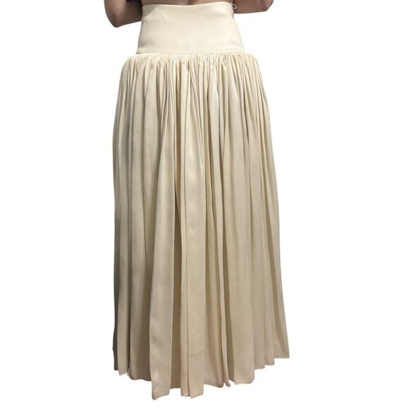 The Row Tina Skirt in Natural size US 2 Dramatic Accordion Style Pleating - Picture 14 of 15